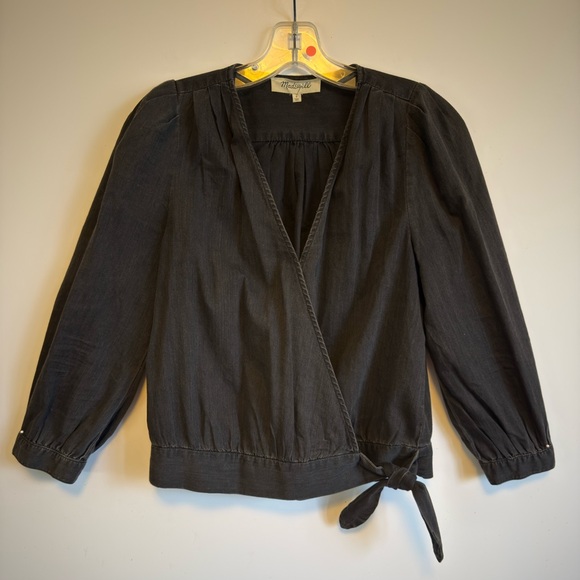 Madewell Tie Bottom Long Sleeved Top - Sz Small - Picture 5 of 12